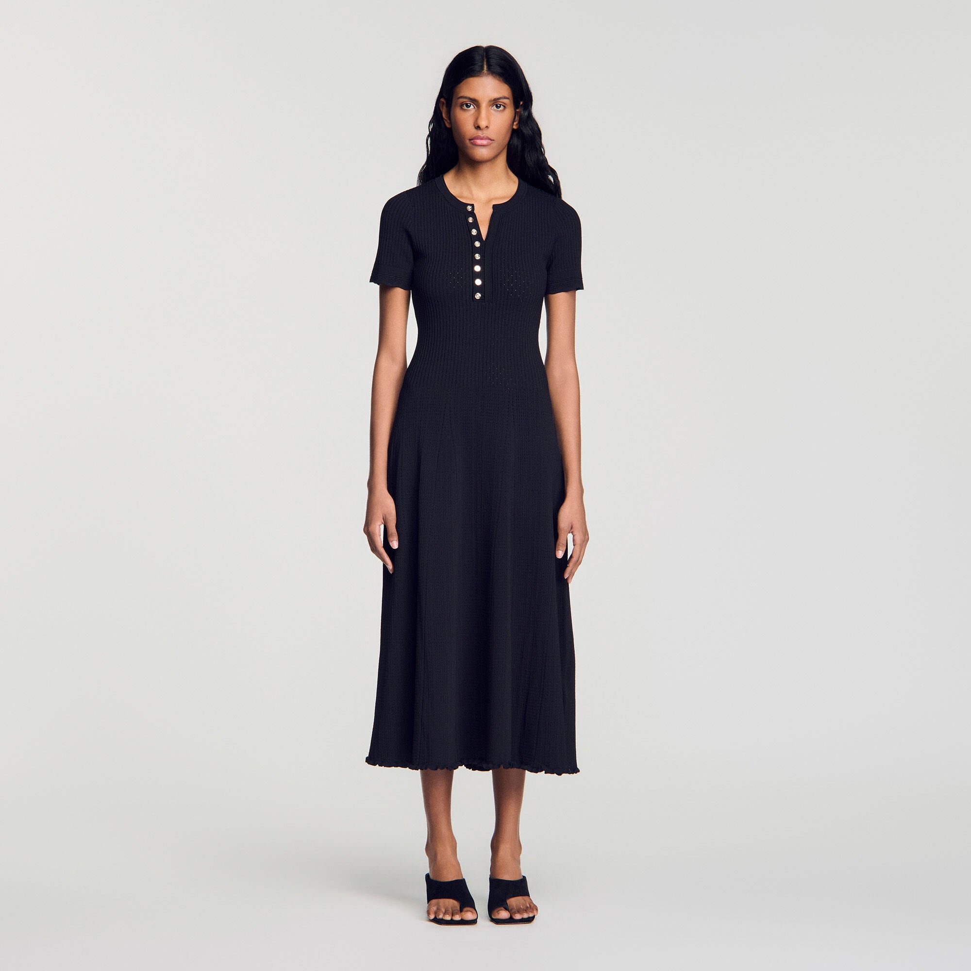 Ribbed knit maxi dress