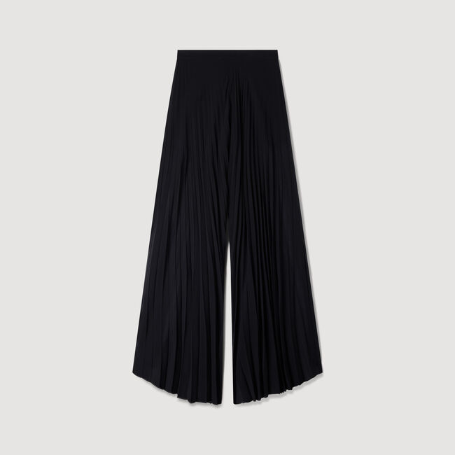 Pleated wide-leg trousers