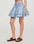 Short gingham linen skirt