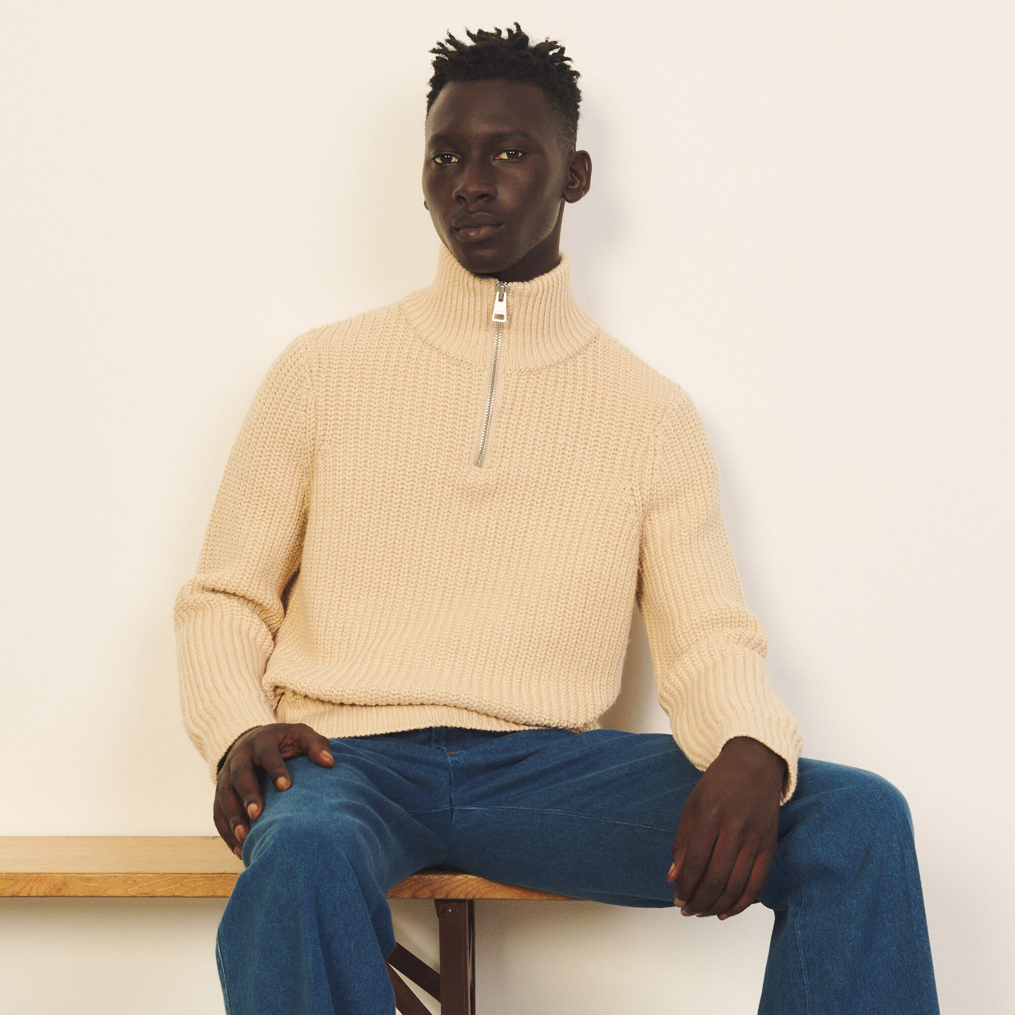 Trucker-neck sweater