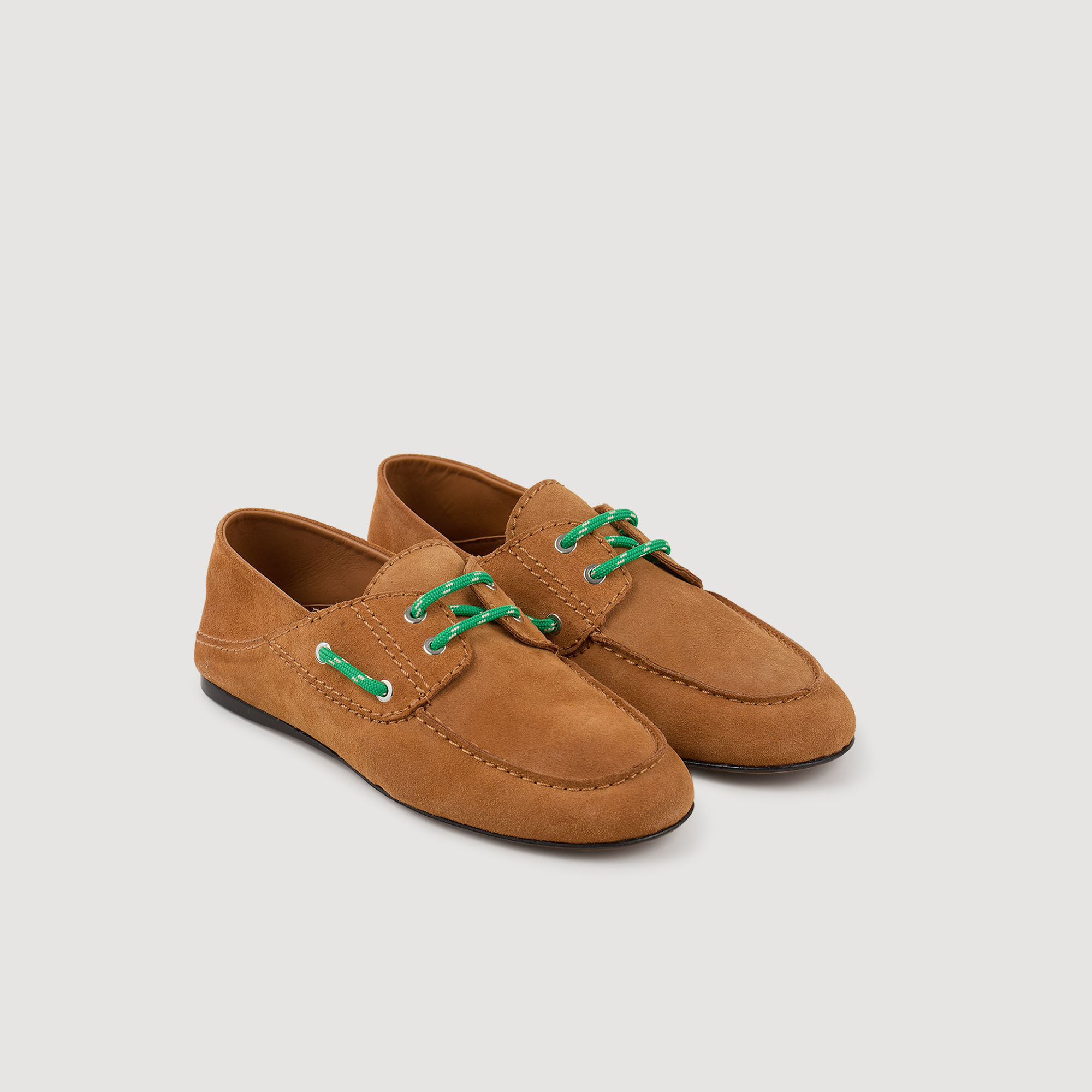 Suede boat shoe loafers