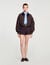 Cropped dual-fabric sweatshirt