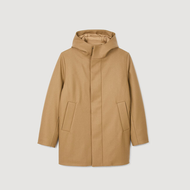 Hooded wool parka