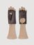 Long knit and leather gloves