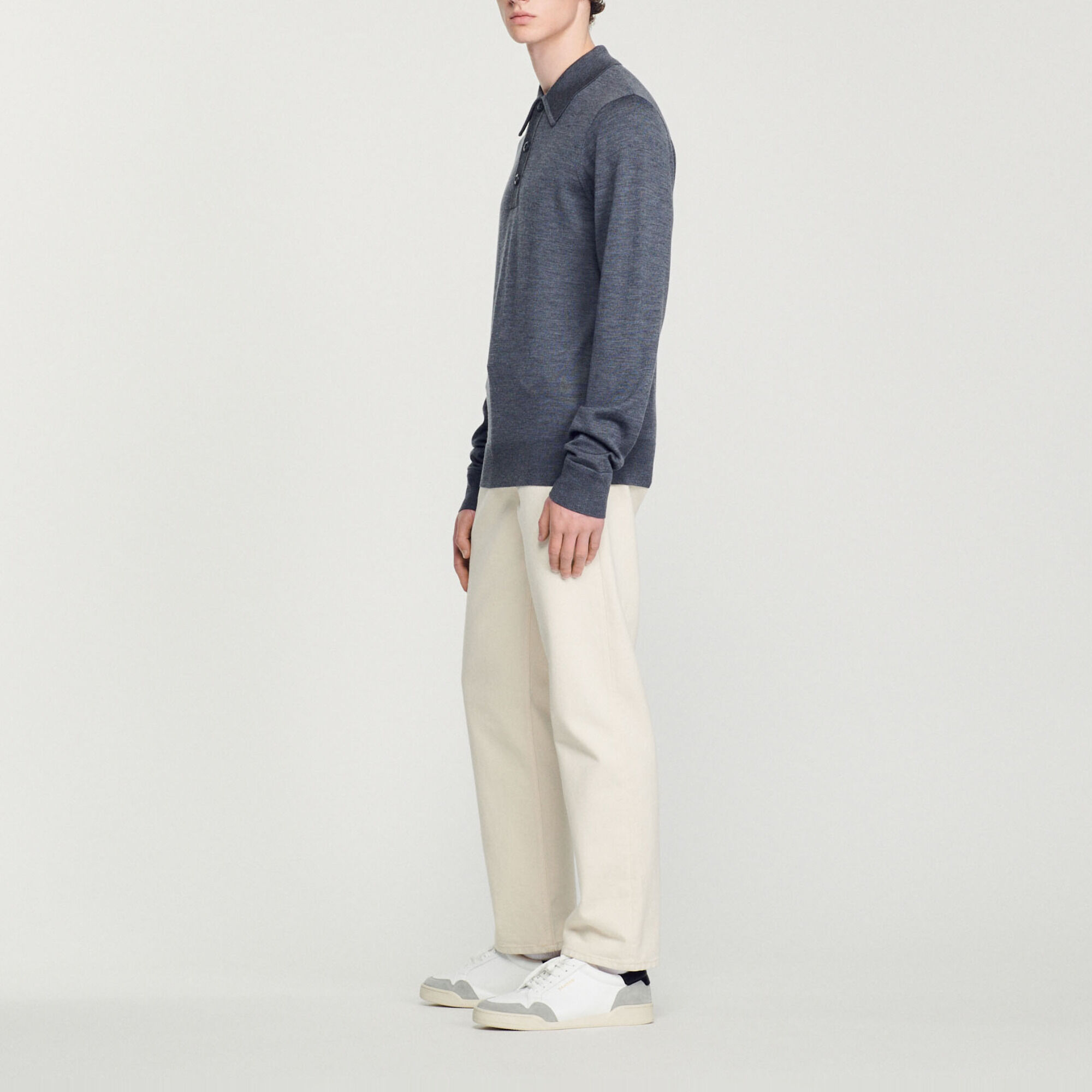 Merino wool polo shirt