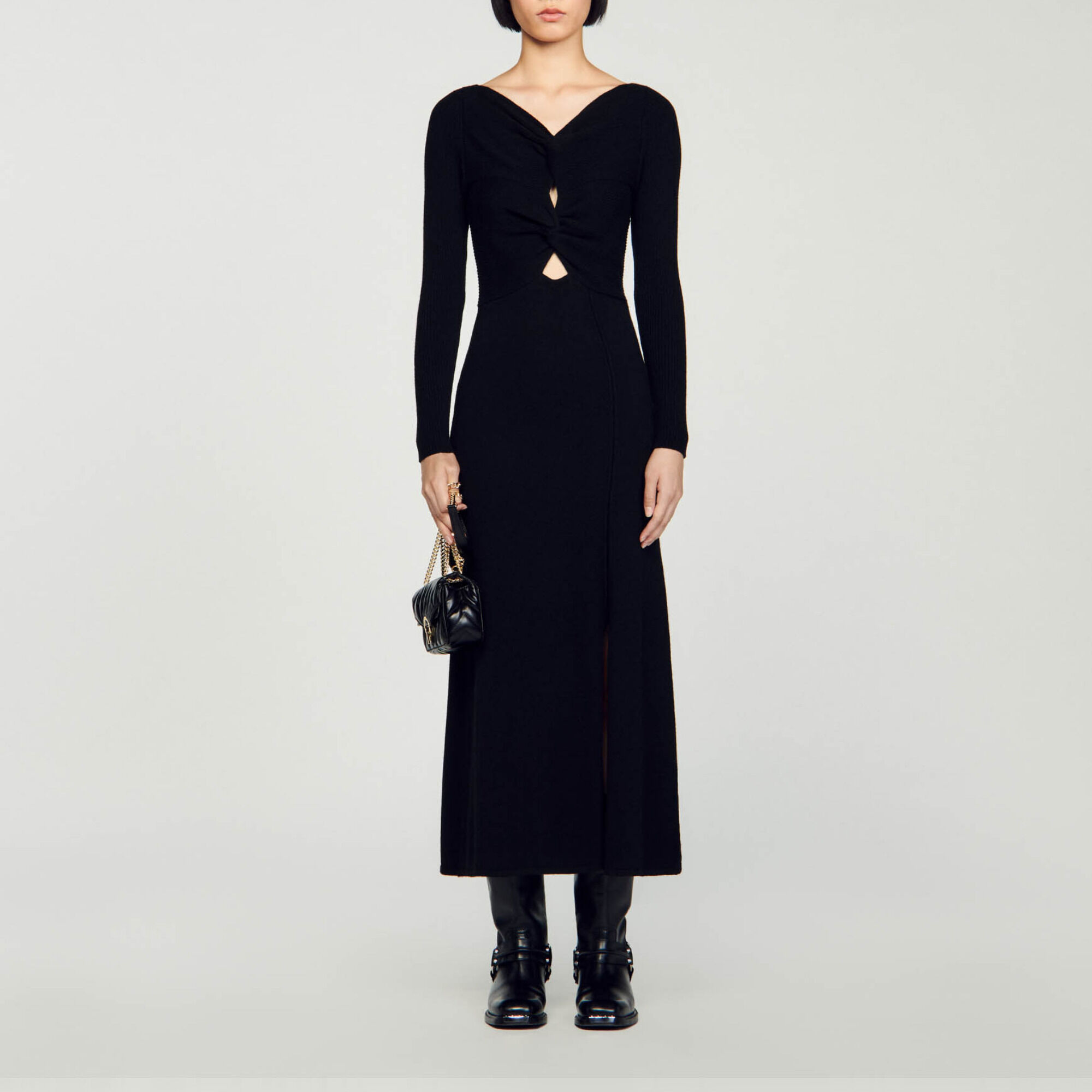 Sandro black knit dress store