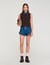 Knit and denim jumper