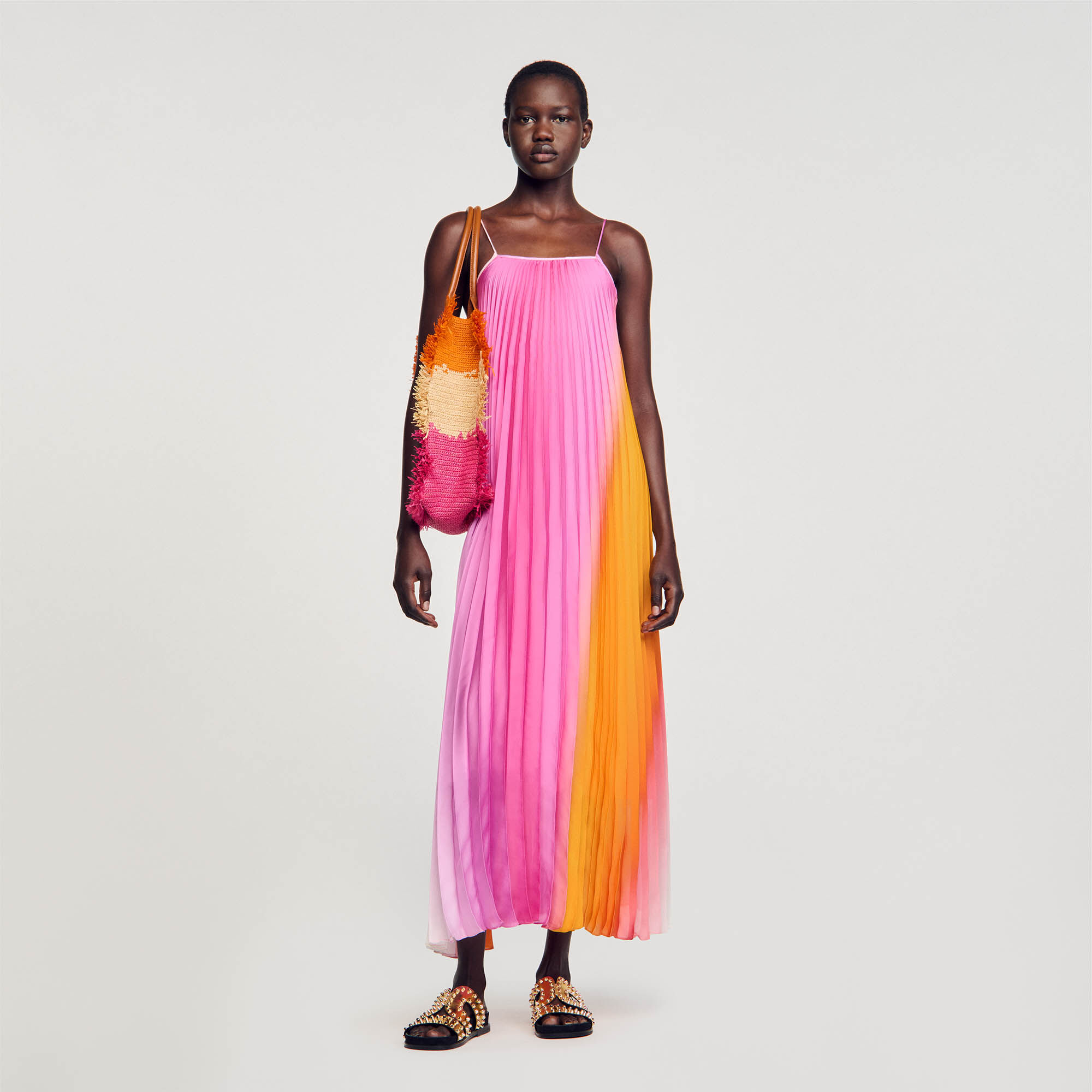 Accordion maxi dress clearance