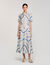 Spiral-motif silk midi dress