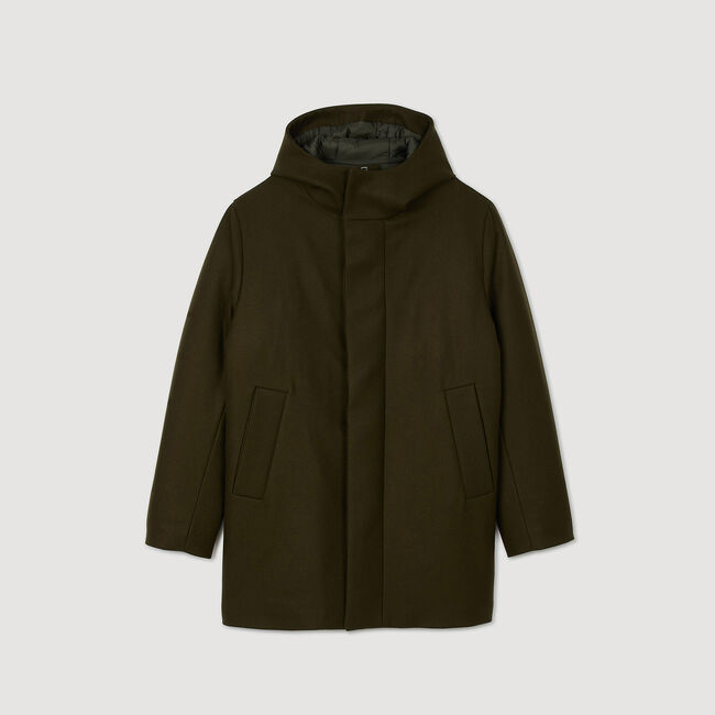 Hooded wool parka