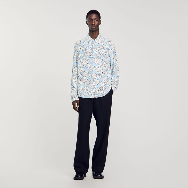 Camellia motif shirt