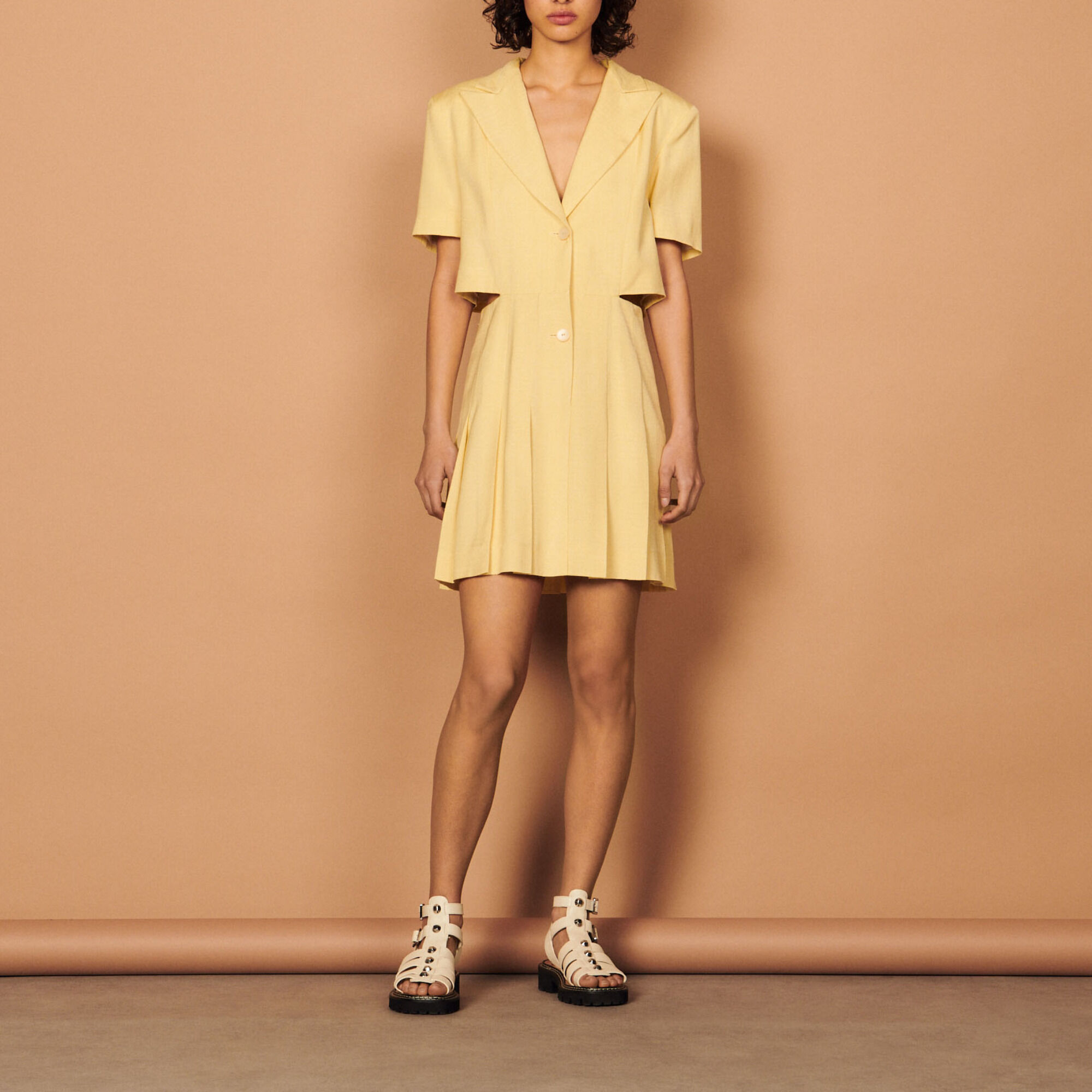 Tailored dress with cut-outs