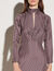 Long silk draped dress with print