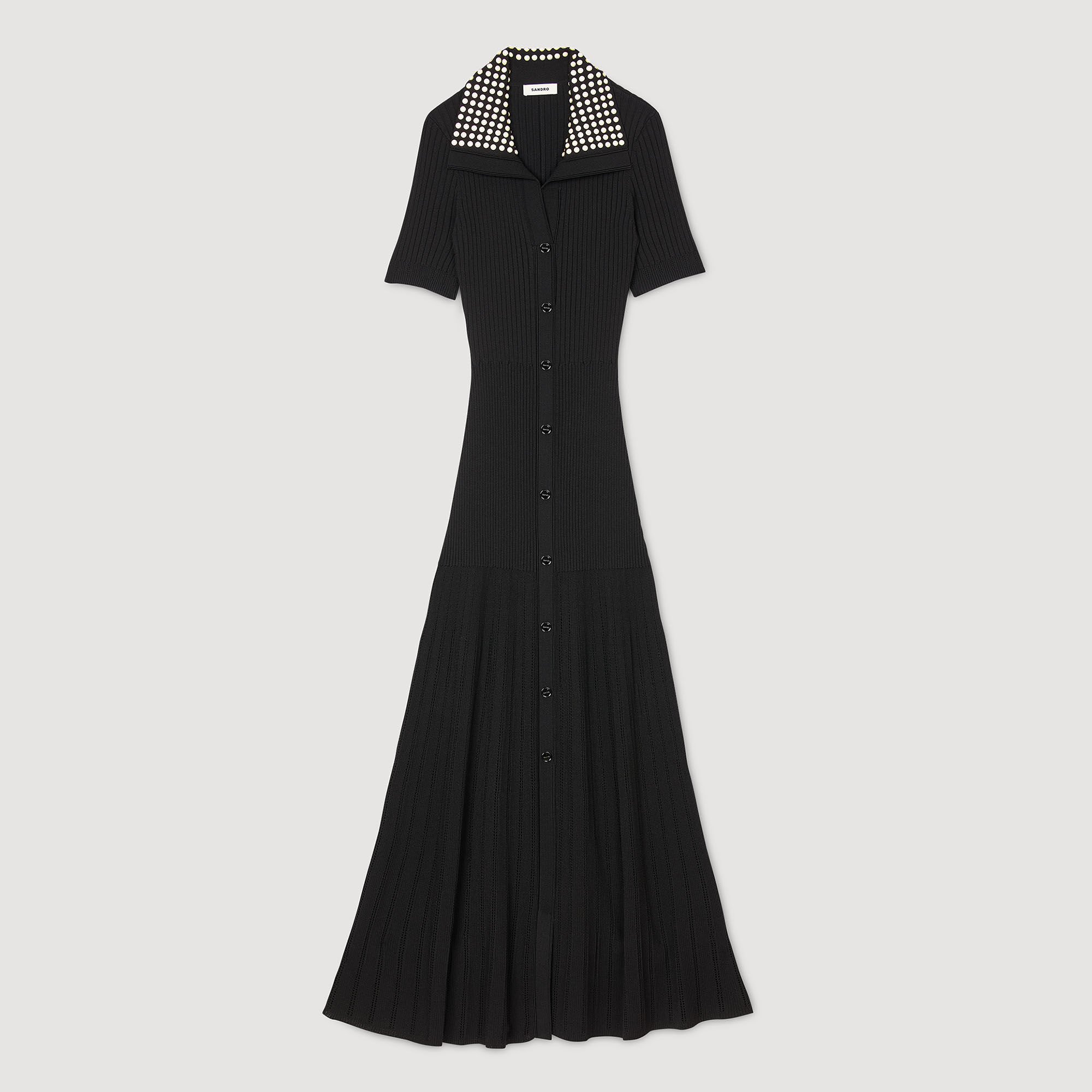 Knit maxi dress with studs