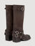 Leather buckle boots