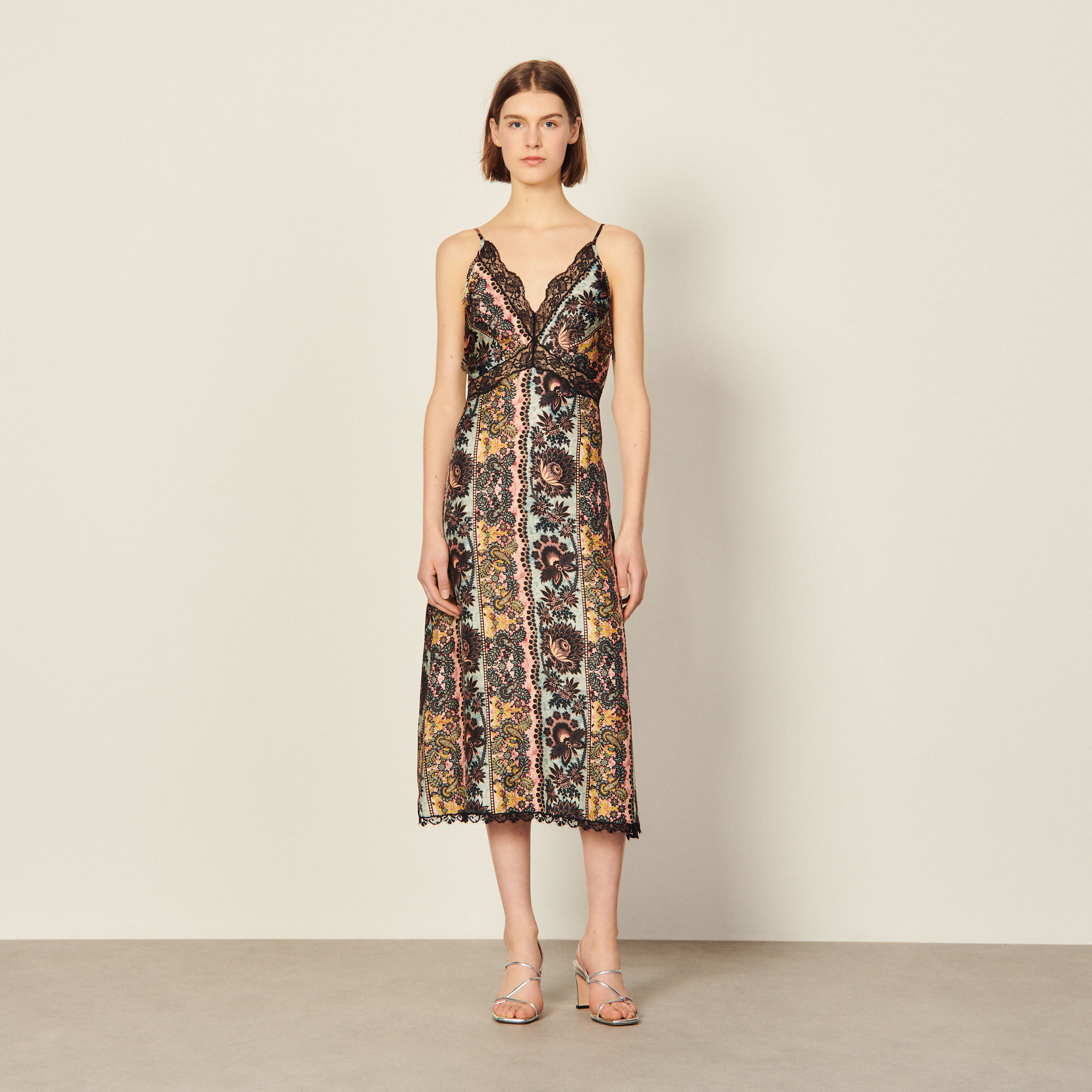 Printed silk dress