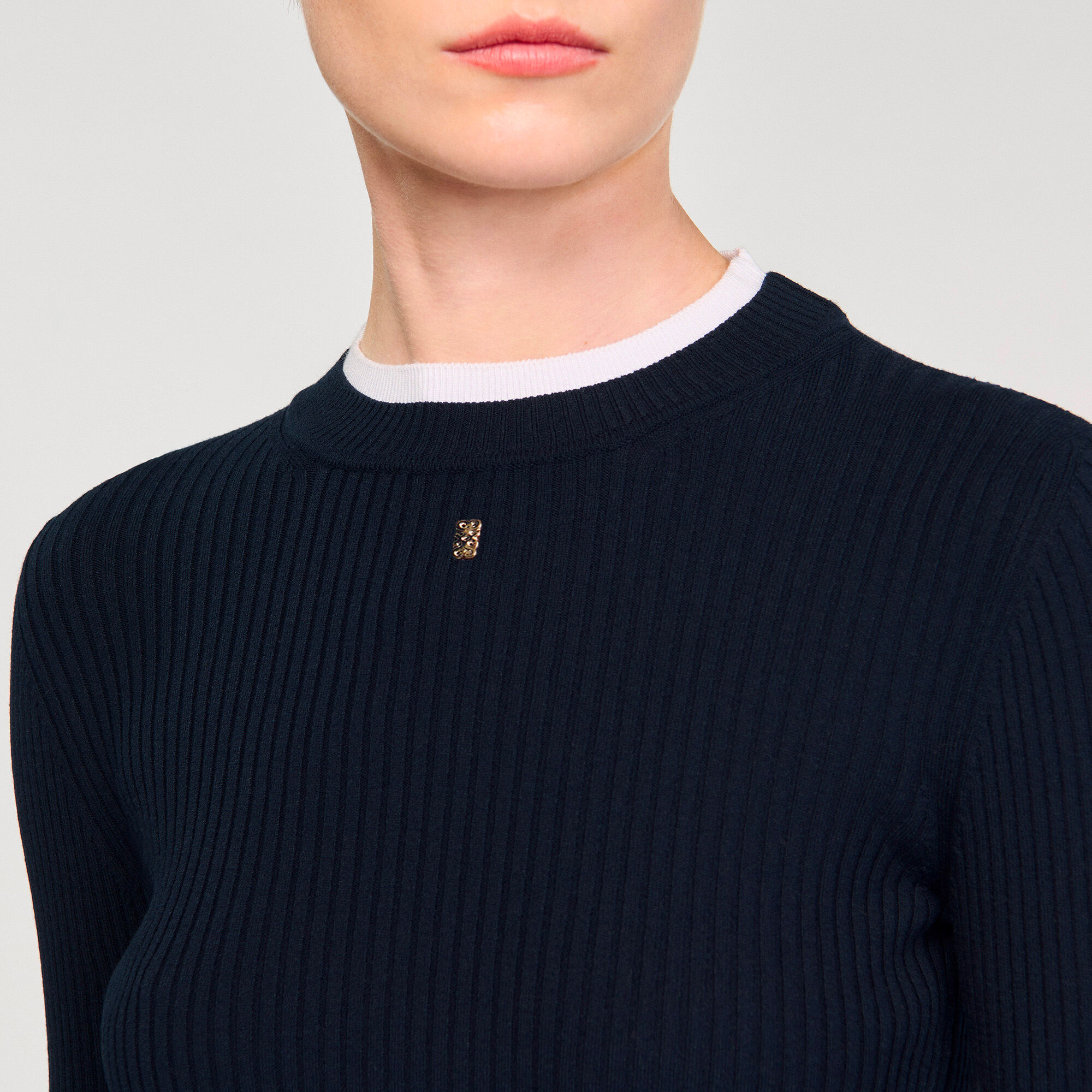 2-in-1 mixed wool jumper