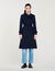 Trench coat with pleated inset