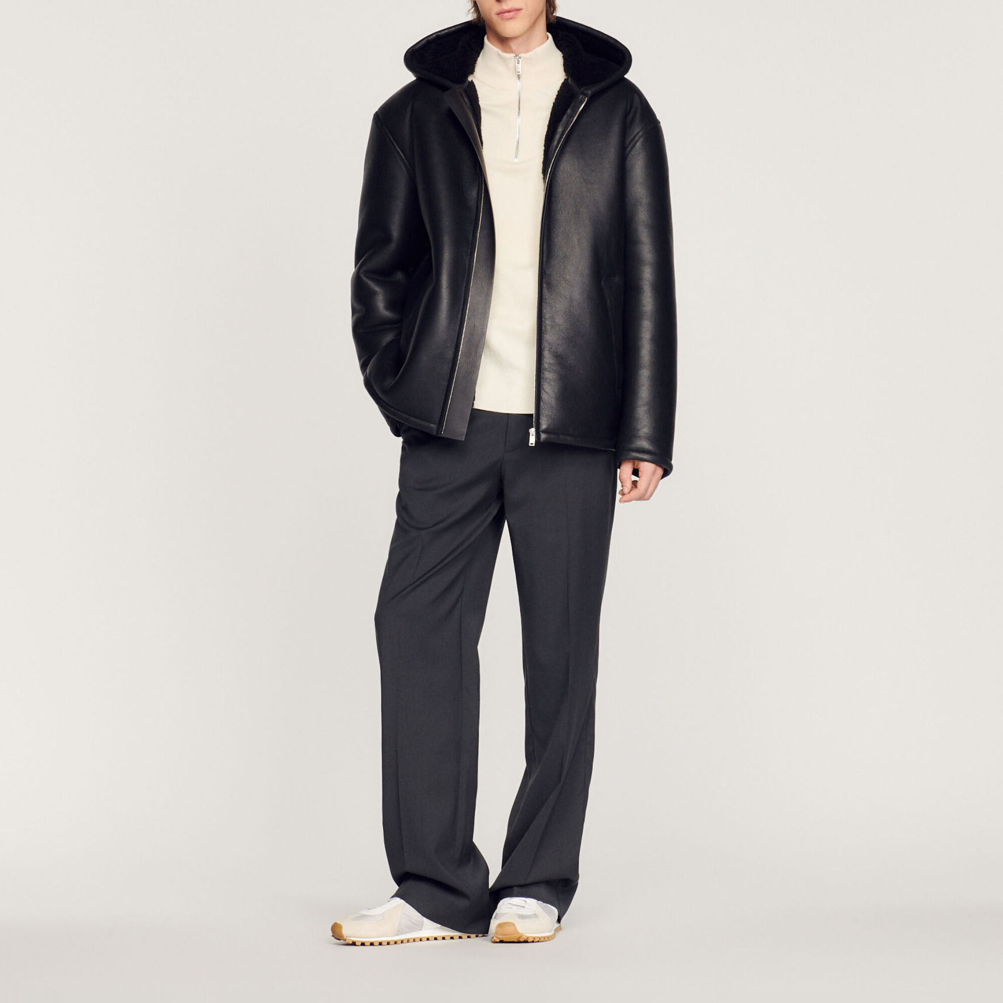 Sandro paris shearling jacket hotsell