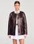 Long distressed leather jacket