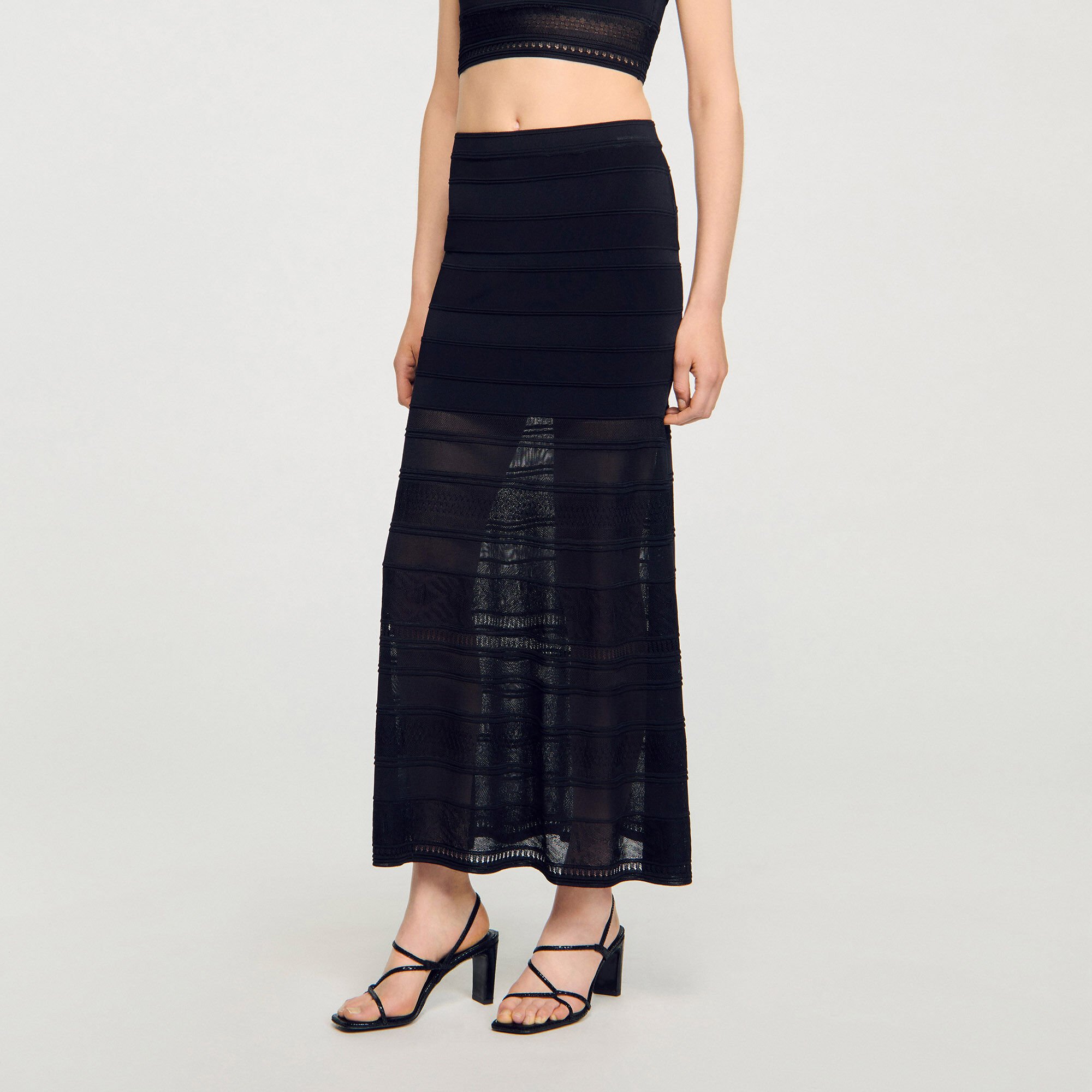Long decorative knit skirt