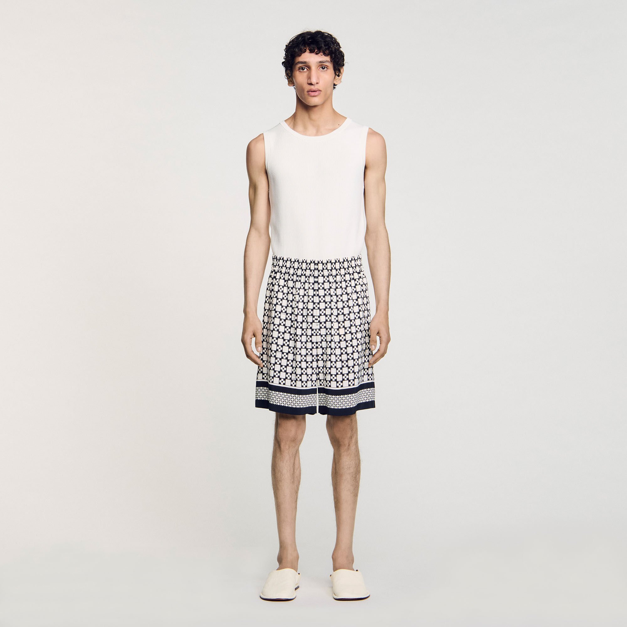 Square Cross floaty Bermuda shorts