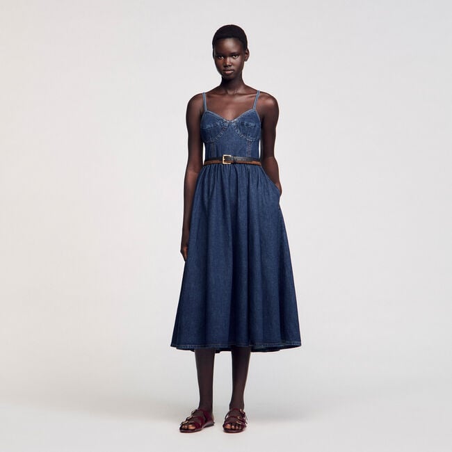Midi denim dress