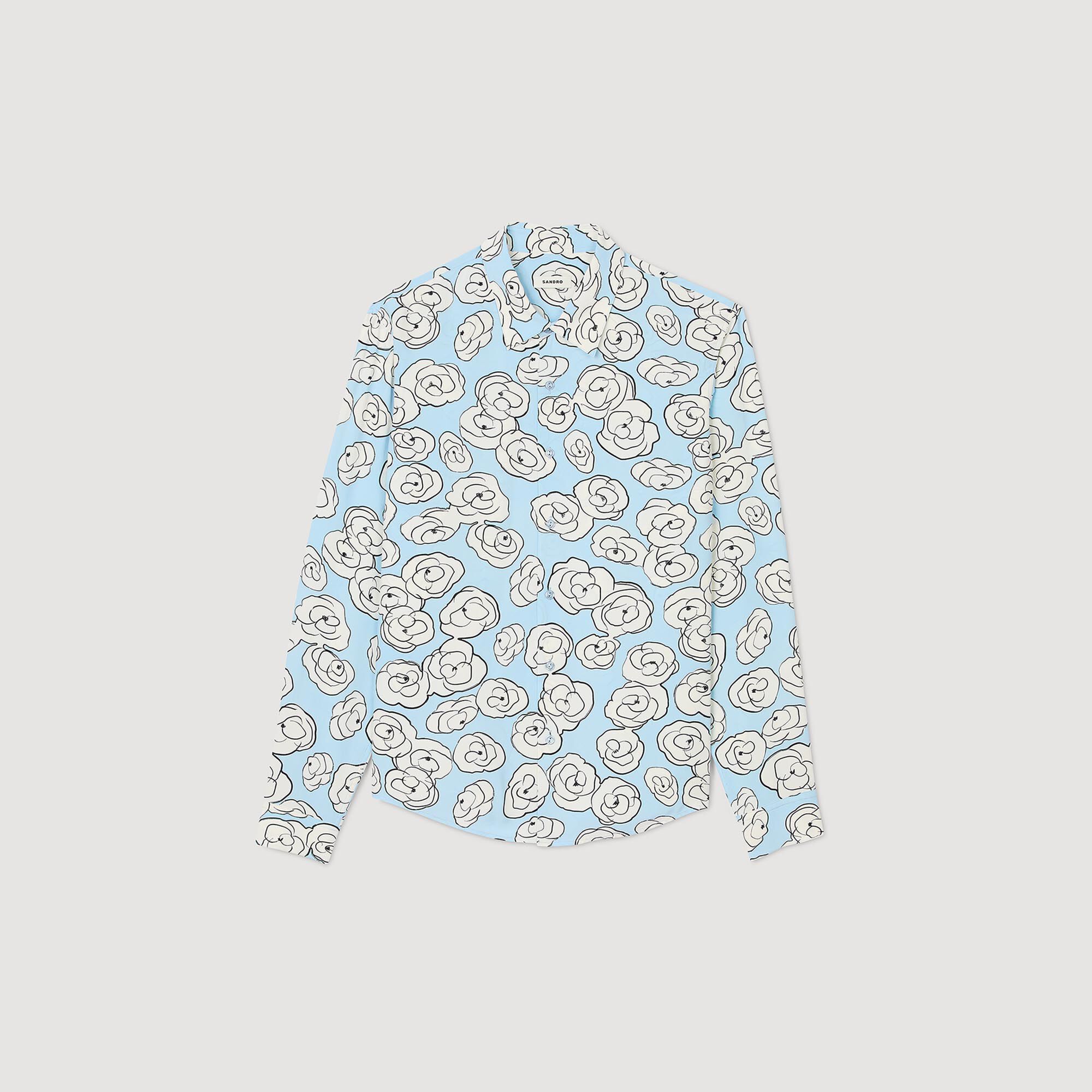 Camellia motif shirt