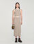 Long two-tone knit skirt