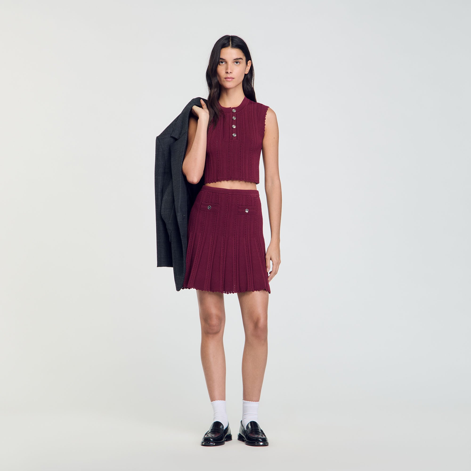 Pleated short skirt purple 2025