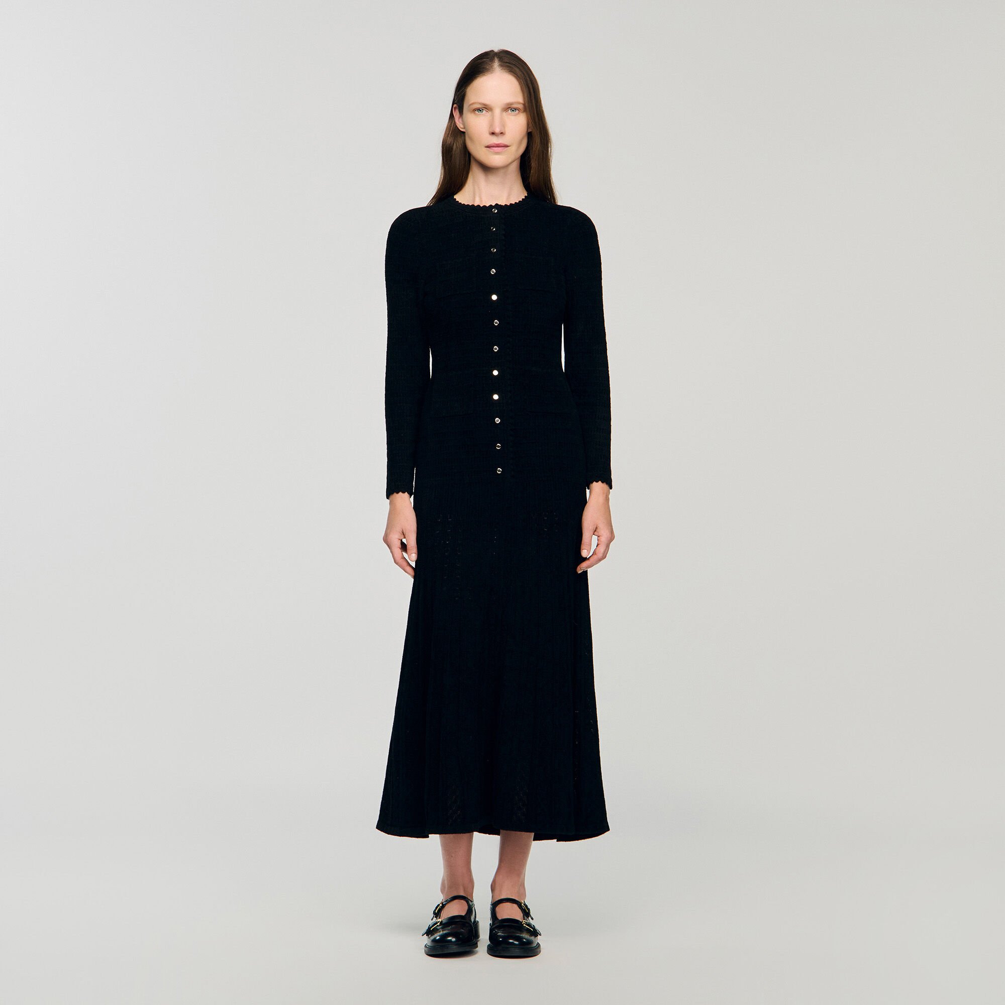 Textured knit maxi dress
