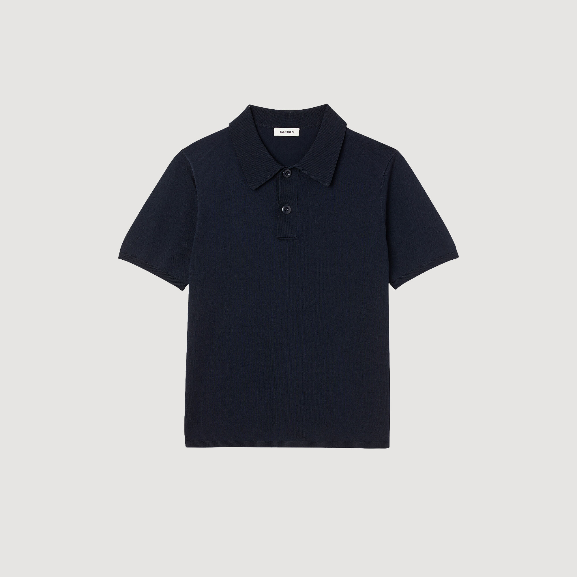 Short-sleeve knitted polo shirt