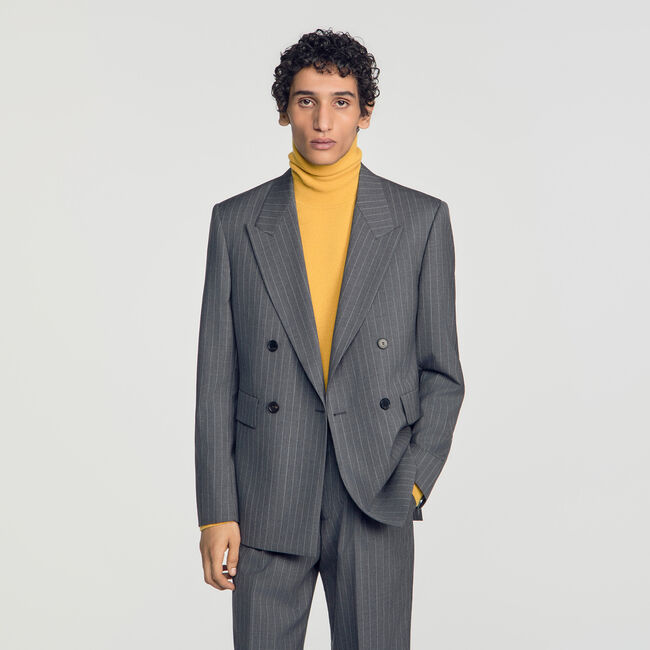 Striped virgin wool jacket - Men | Sandro