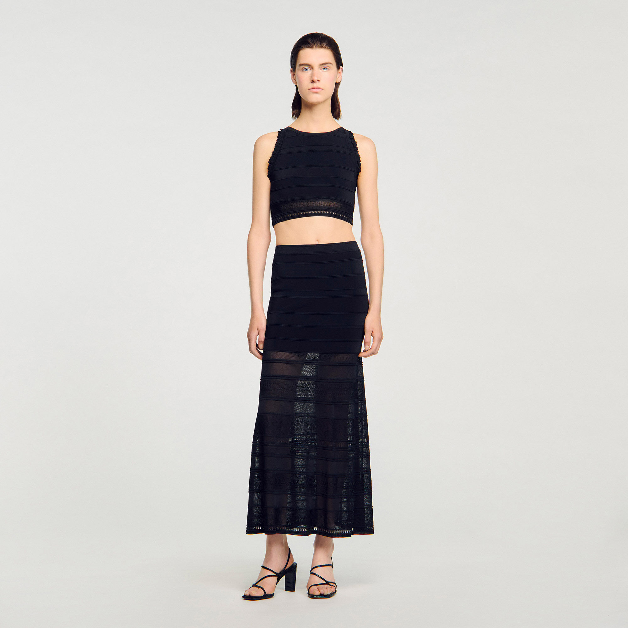 Long decorative knit skirt