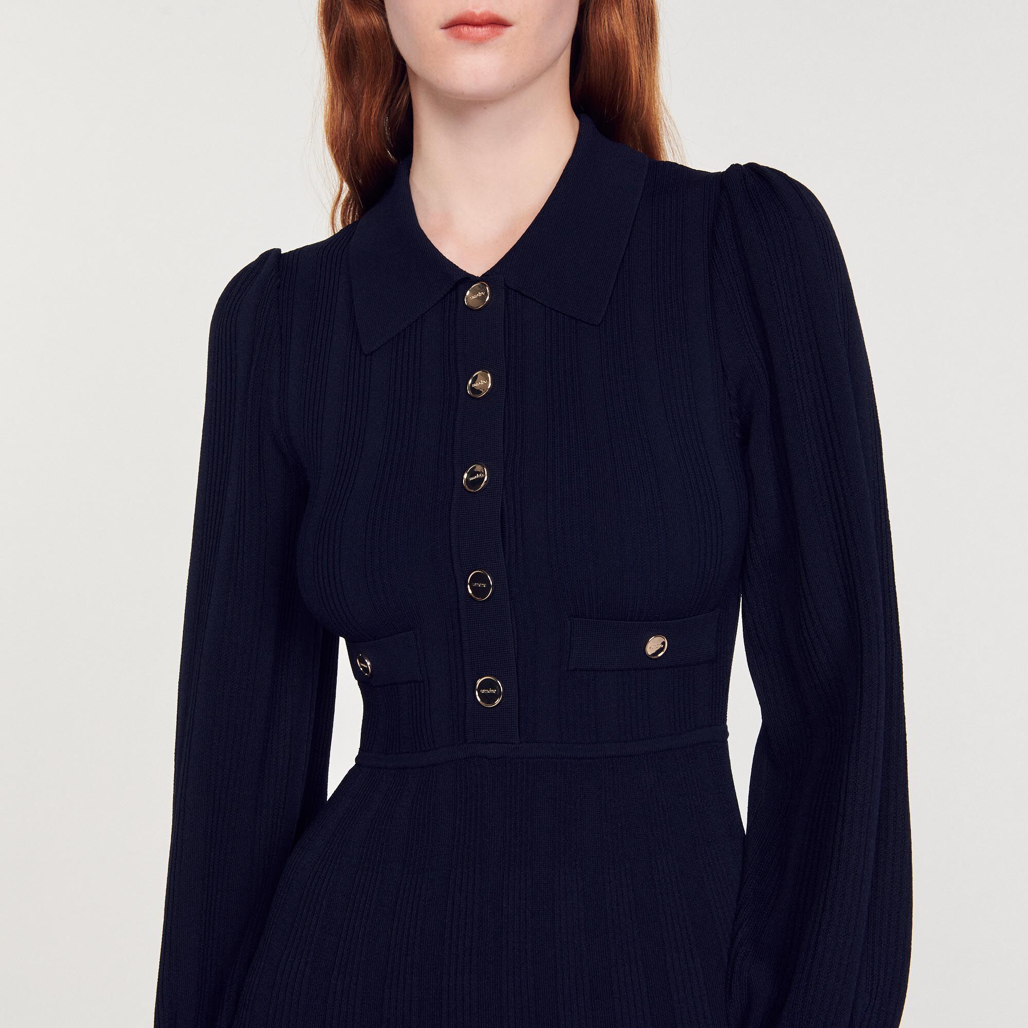 Pleated knit dress