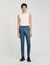 Elasticated straight-leg trousers
