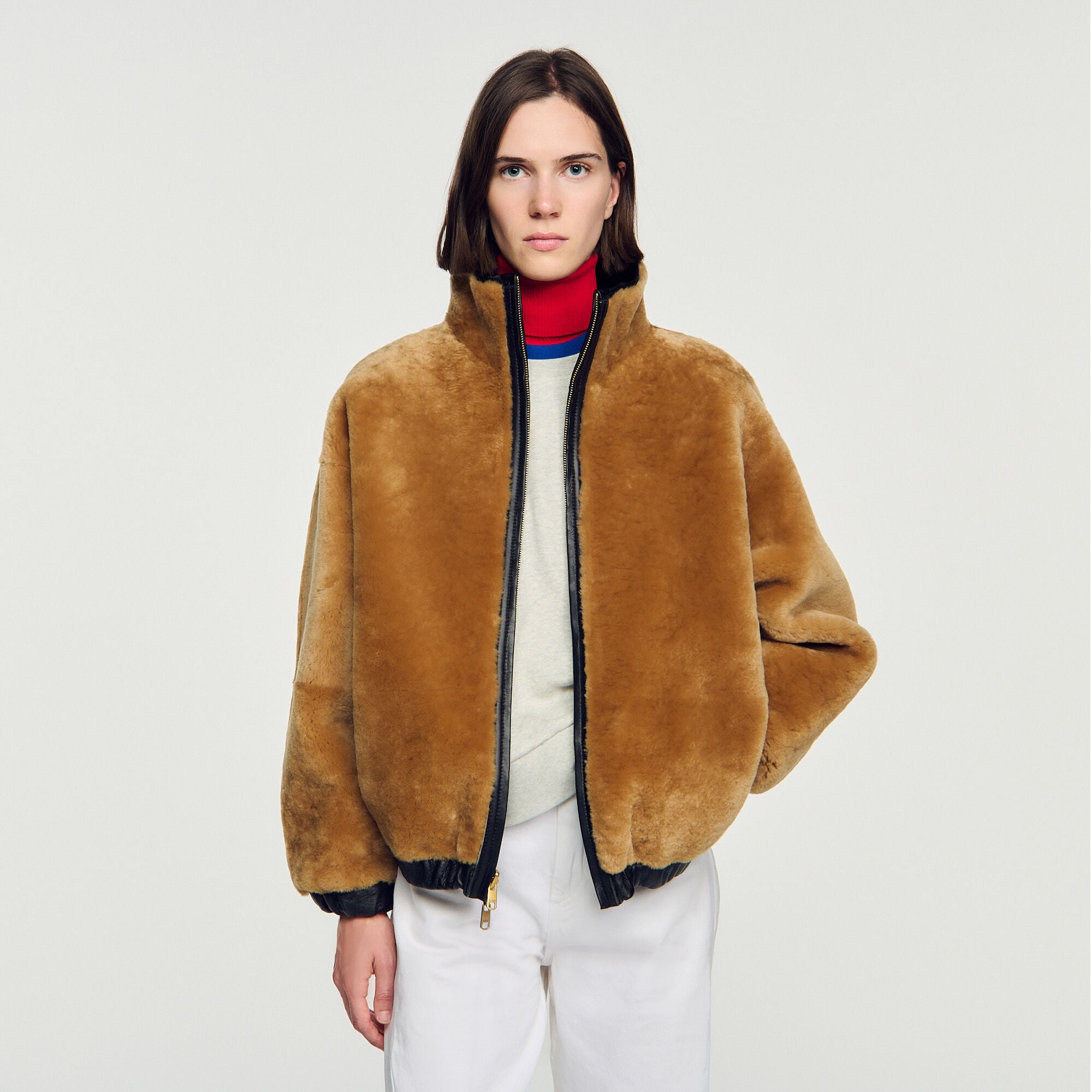 Oversized shearling jacket - Women | Sandro