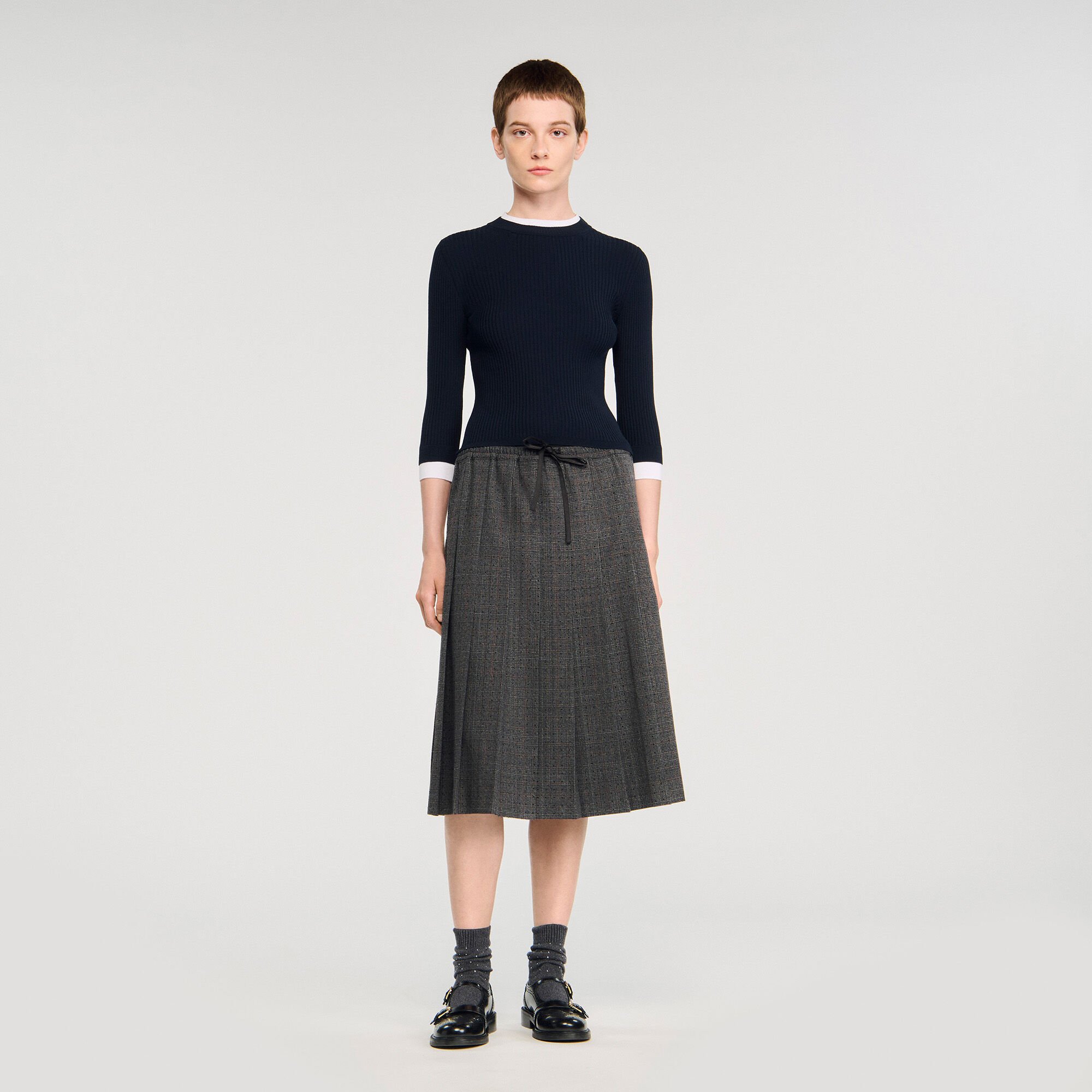 2-in-1 mixed wool jumper