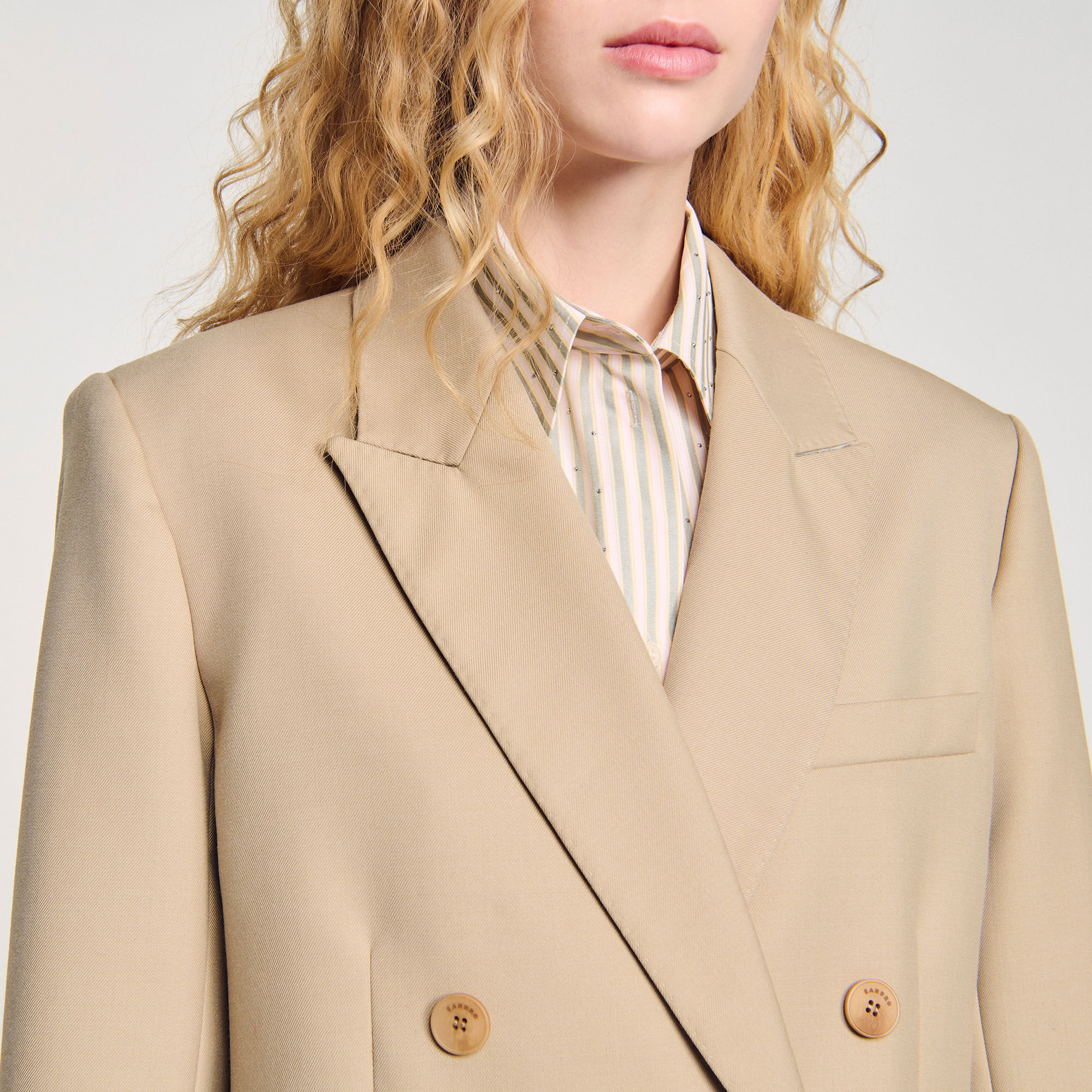 Double-breasted suit jacket white / beige For Women | Sandro