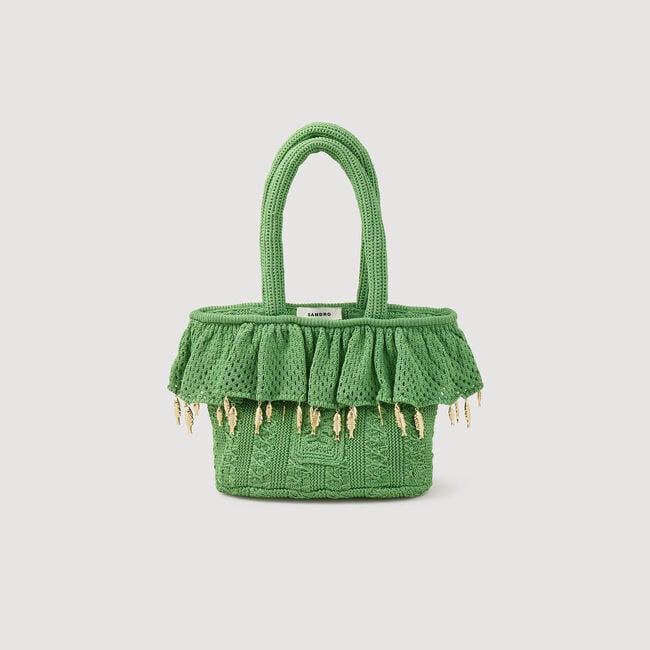 Crochet bag with tassels