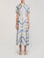 Spiral-motif silk midi dress