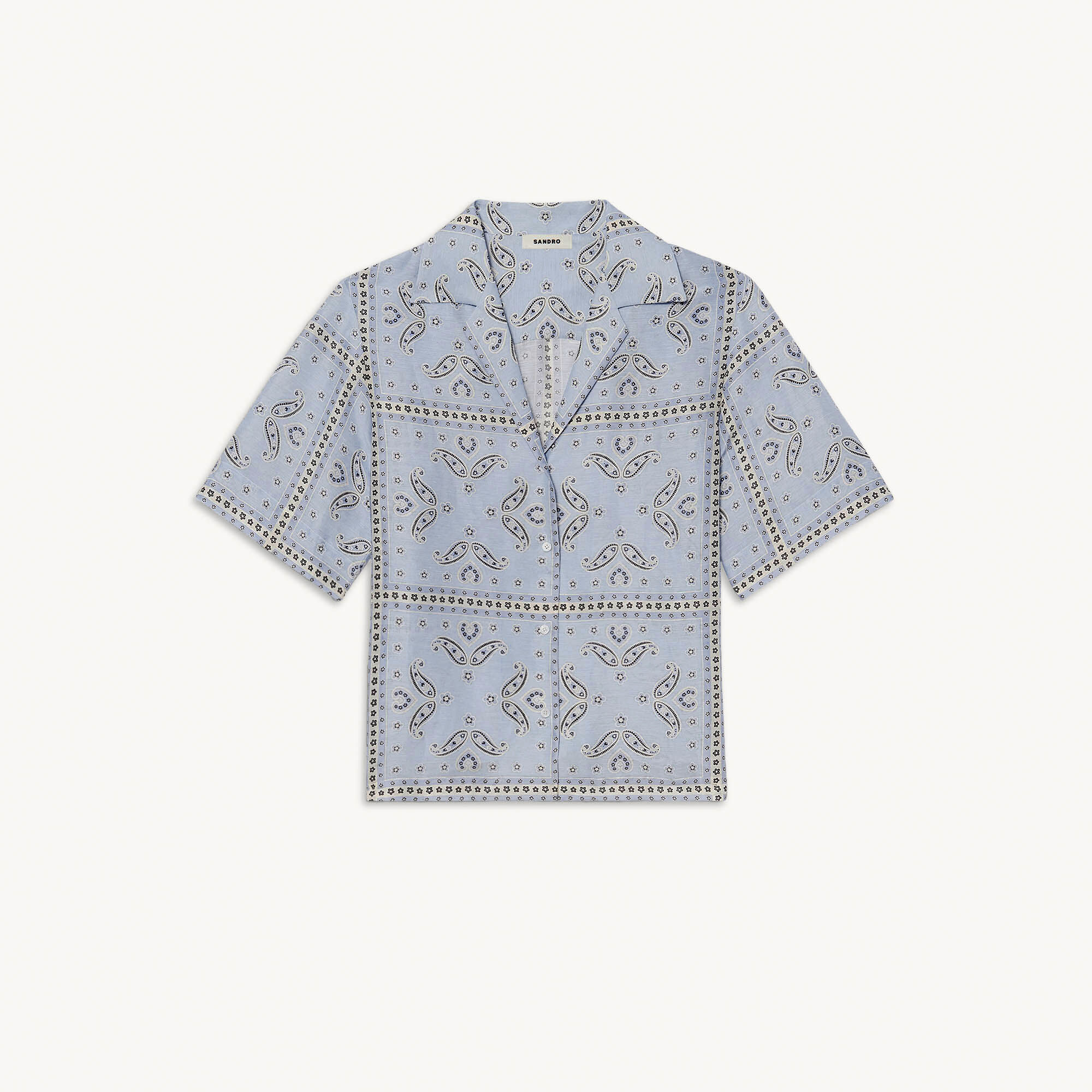 Short-sleeved bandana print shirt
