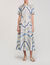 Spiral-motif silk midi dress