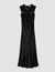 Satin maxi dress with rhinestones