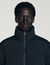 Hooded puffer with high collar