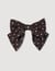 Printed satin bow barrette