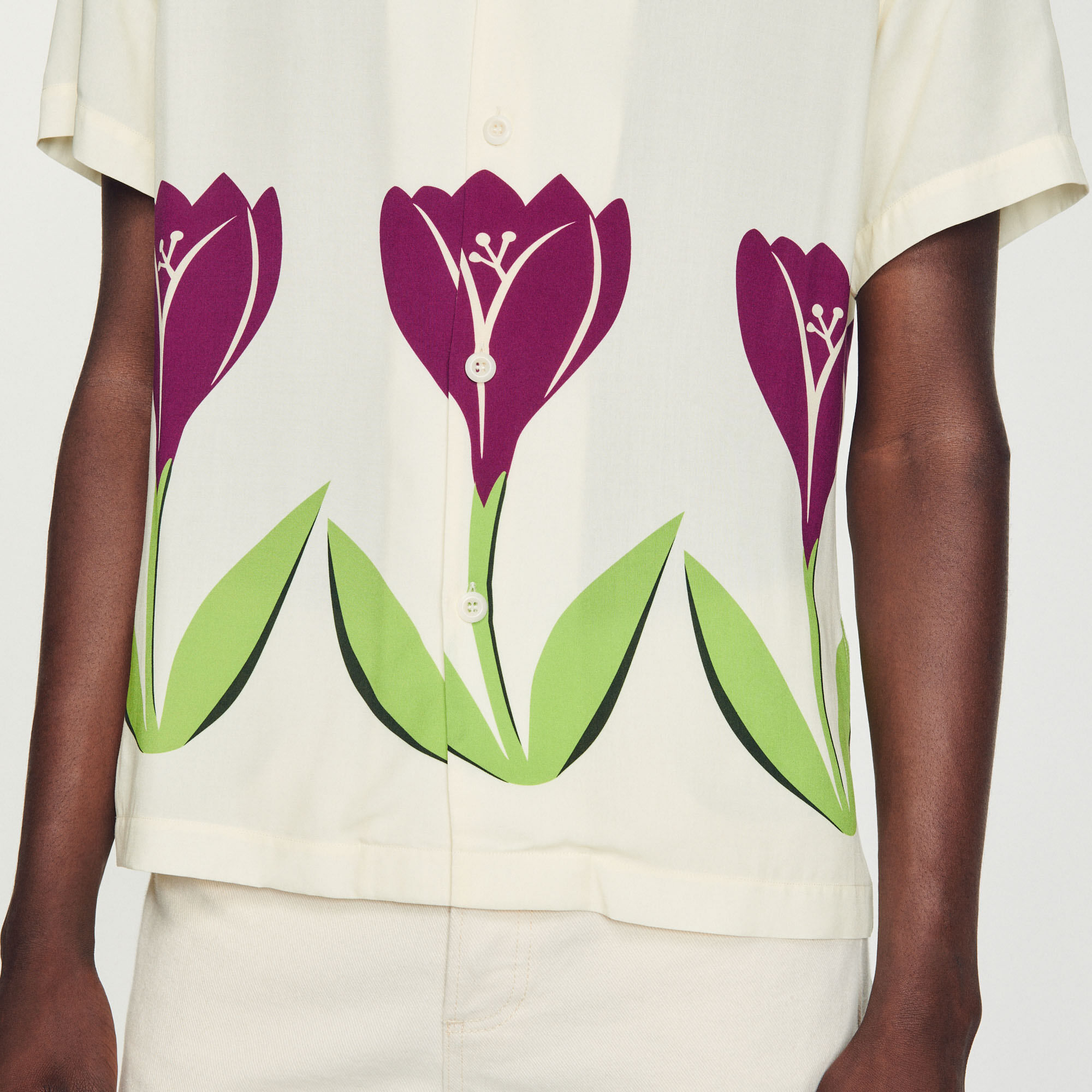Floaty shirt with tulip print