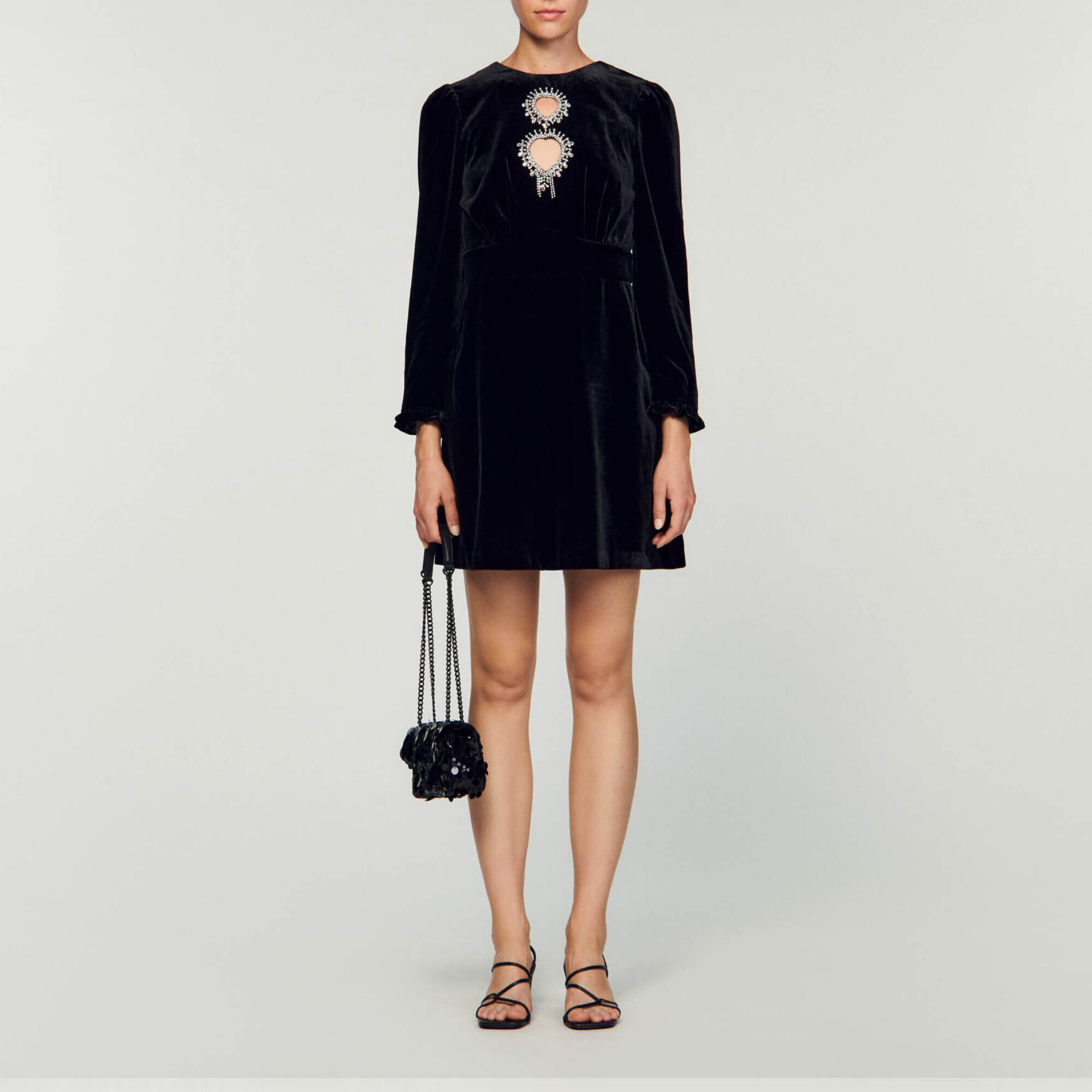 Sandro black knit dress top