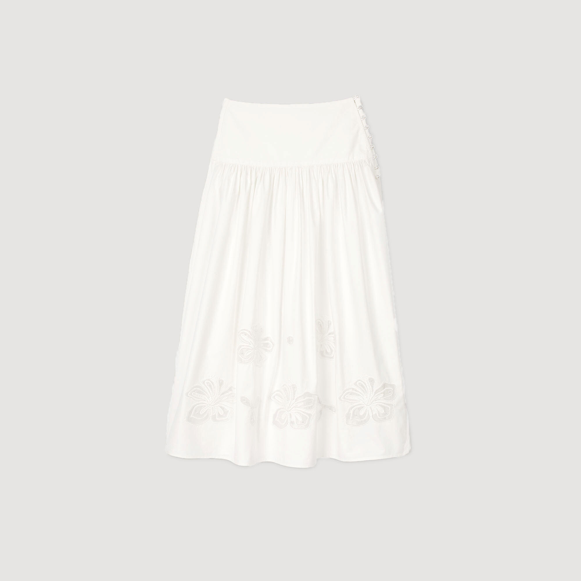 Long poplin skirt