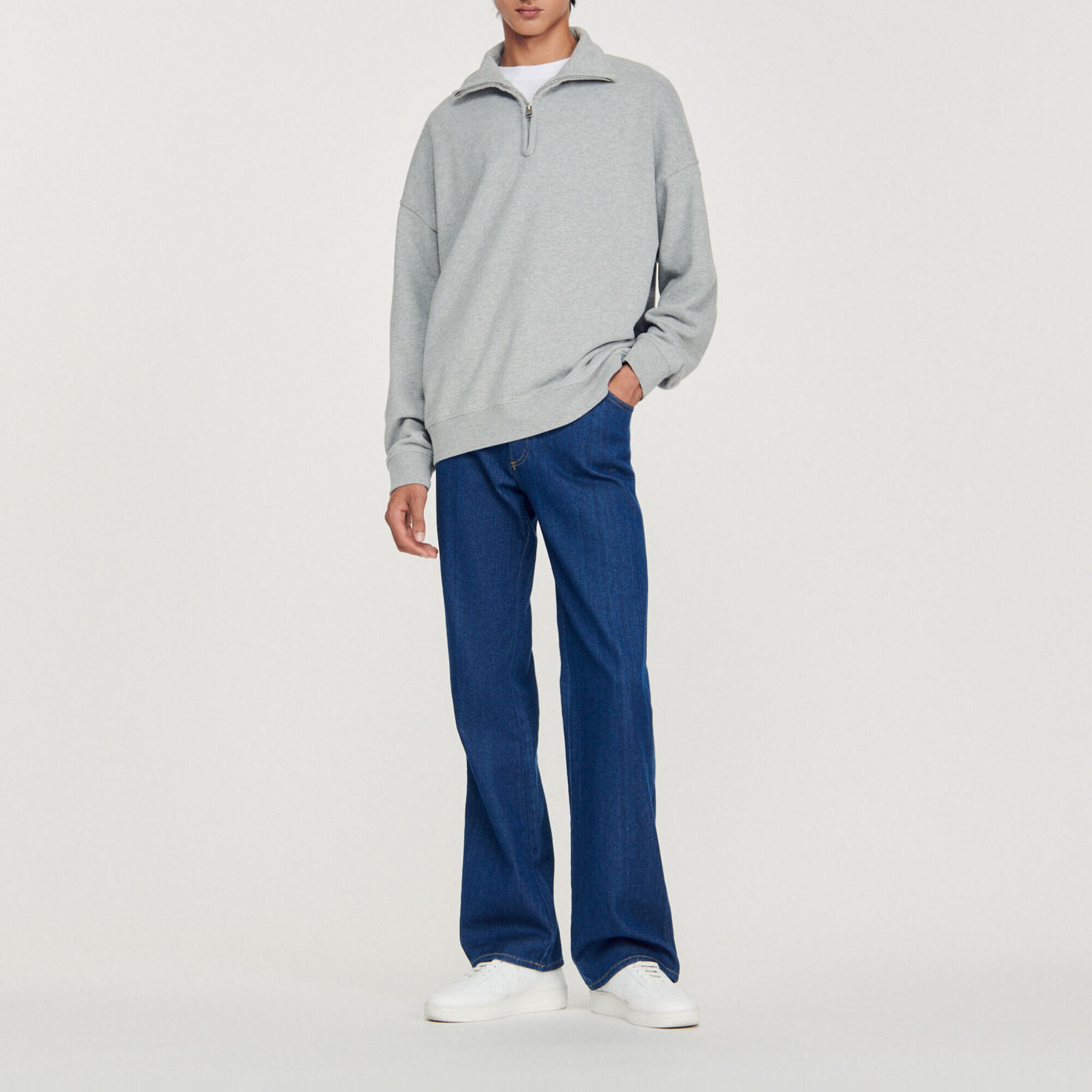 Oversized trucker-style sweatshirt